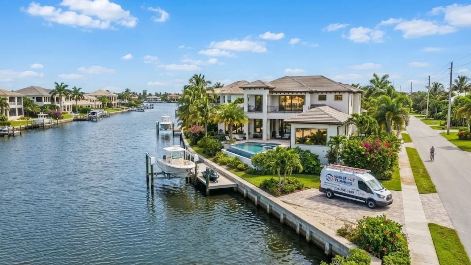 A canal-front Marco Island, FL property served by Naples 24/7 Plumbing